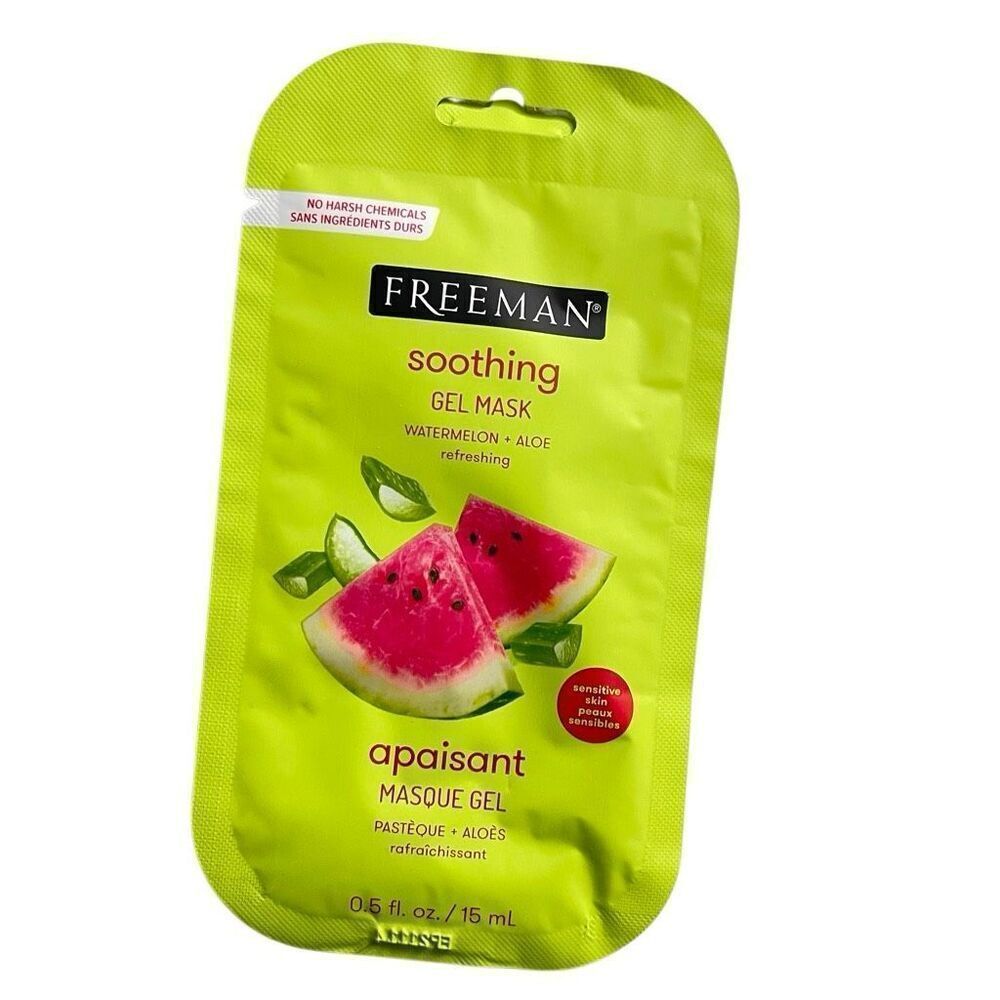 Freeman Watermelon & Aloe Soothing Calming Gel Mask – Sensitive Skin, 0.5 fl oz